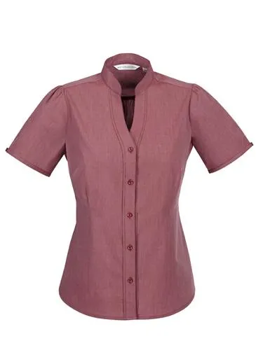 Chevron Ladies Stand Collar Shirt_6