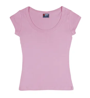 Ladies 1 X 1 Rib Scoop Neck T-shirt_3