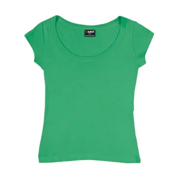 Ladies 1 X 1 Rib Scoop Neck T-shirt_4