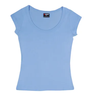 Ladies 1 X 1 Rib Scoop Neck T-shirt_5