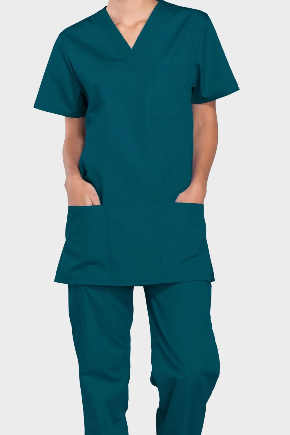 Cherokee Originals Unisex V-Neck Patch Pockets Scrub Top_5