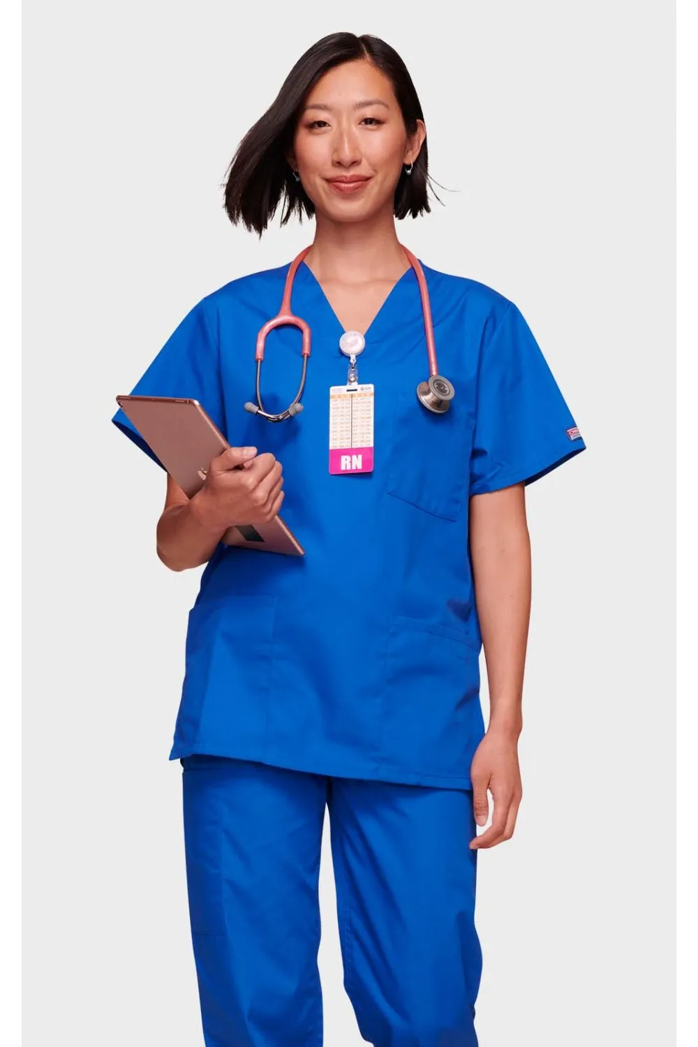 Cherokee Originals Unisex V-Neck Patch Pockets Scrub Top_6