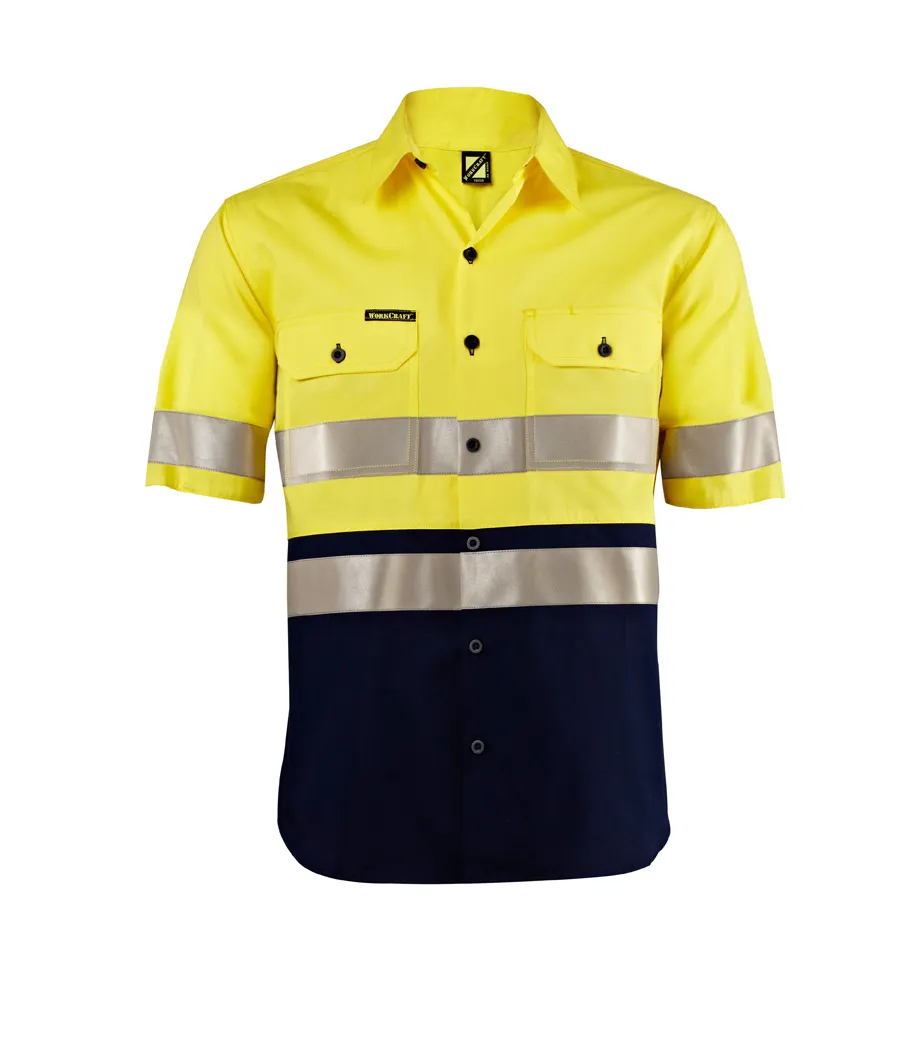 Lightweight Hi Vis Two Tone Short Sleeve Shirt With 3m Reflective Tape_2