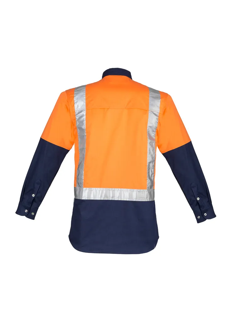 Mens Hi Vis Spliced Industrial Shirt - Shoulder Taped_2