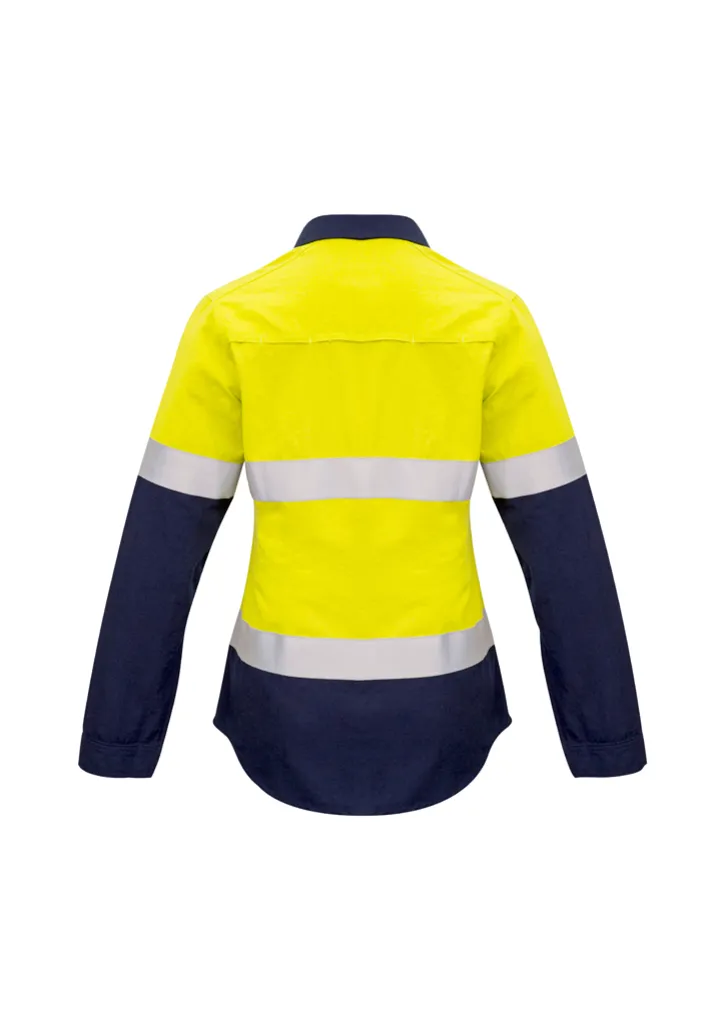 Womens FR Closed Front Hooped Taped Spliced Shirt_3