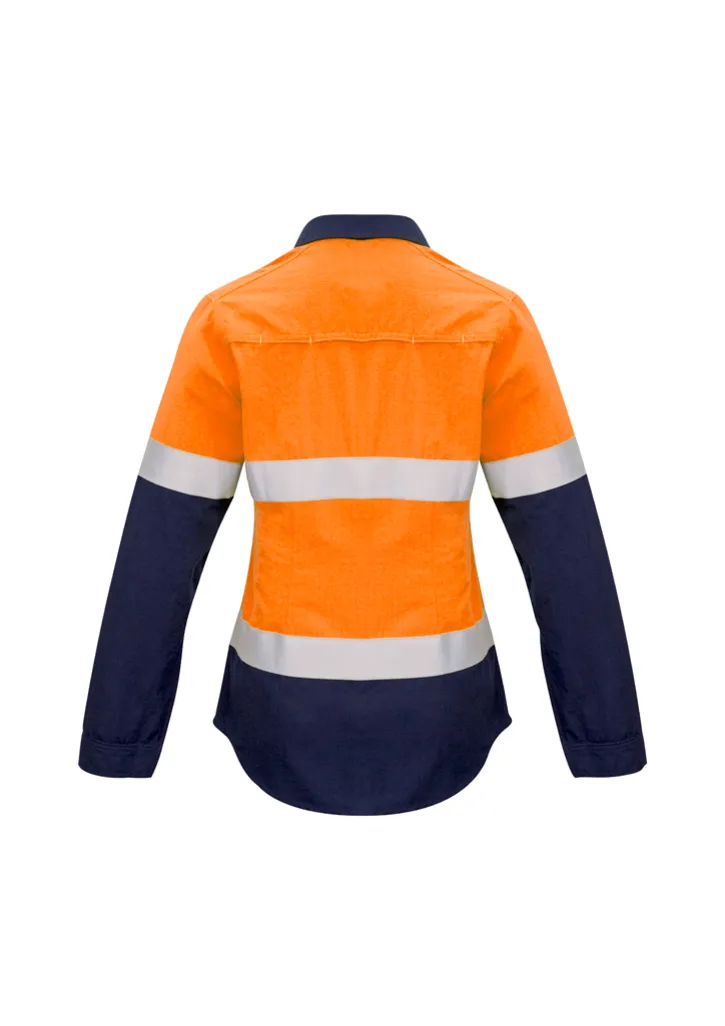 Womens FR Closed Front Hooped Taped Spliced Shirt_5