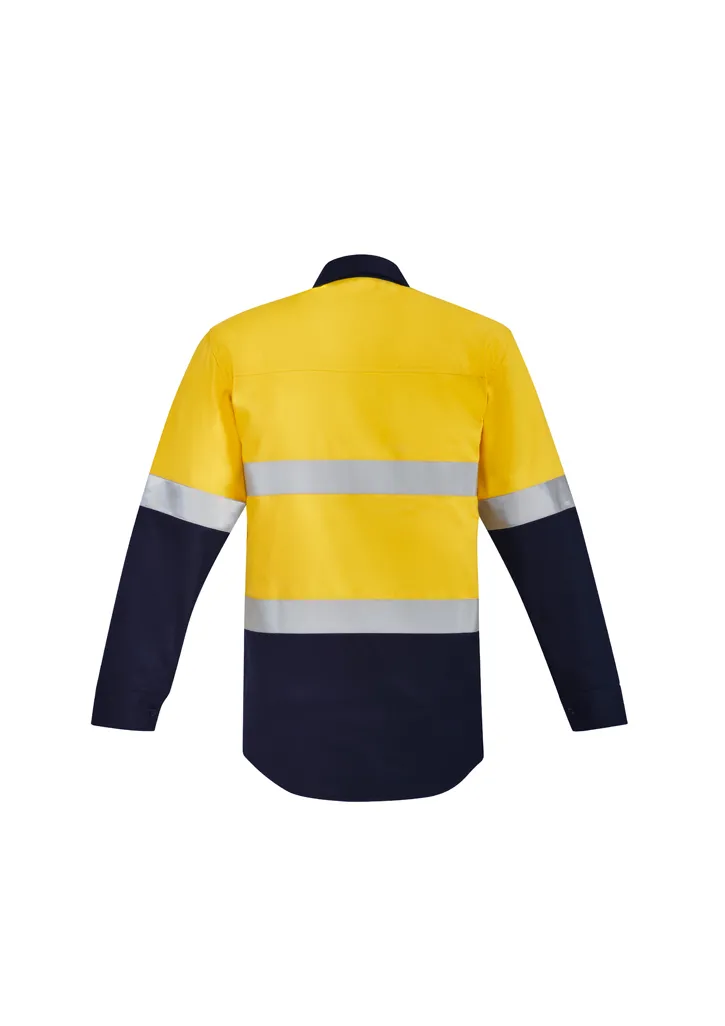 Mens Orange Flame HRC 2 Hoop Taped Closed Front Spliced Shirt_2