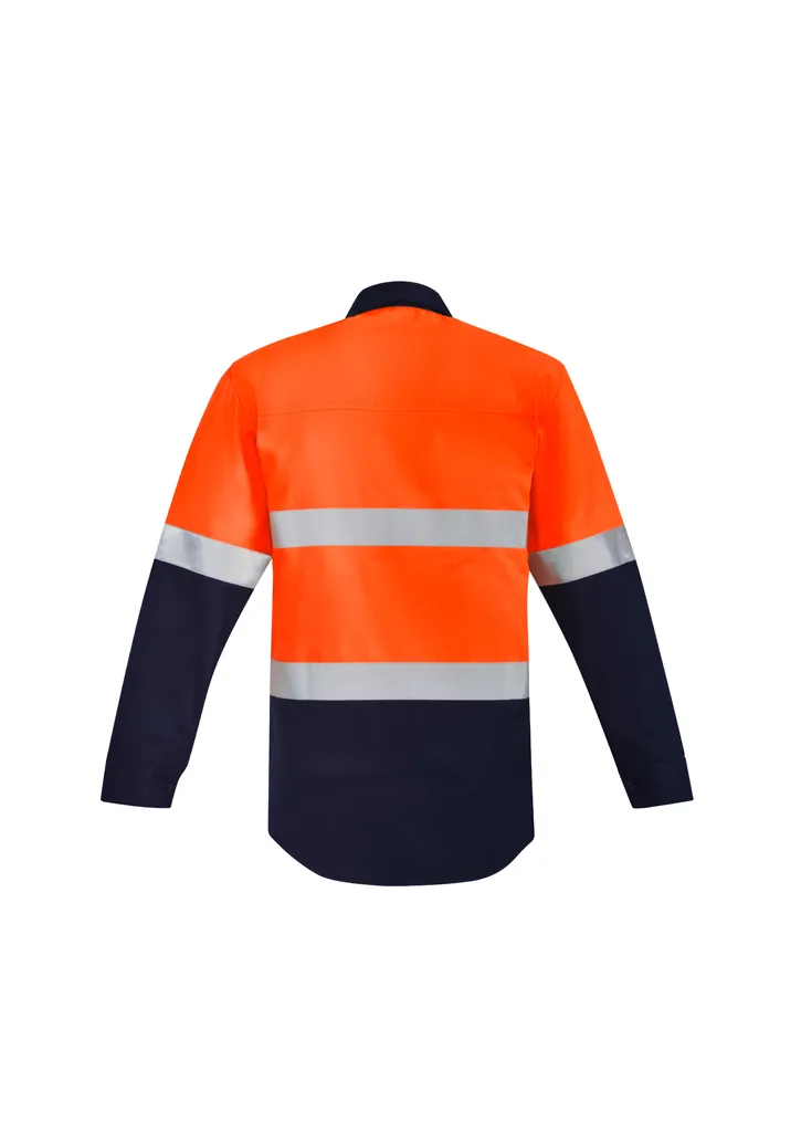 Mens Orange Flame HRC 2 Hoop Taped Closed Front Spliced Shirt_4