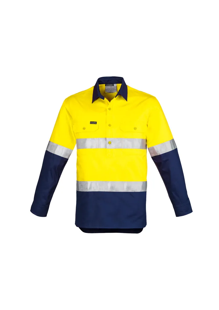 Mens Hi Vis Closed Front L/S Shirt - Hoop Taped_3