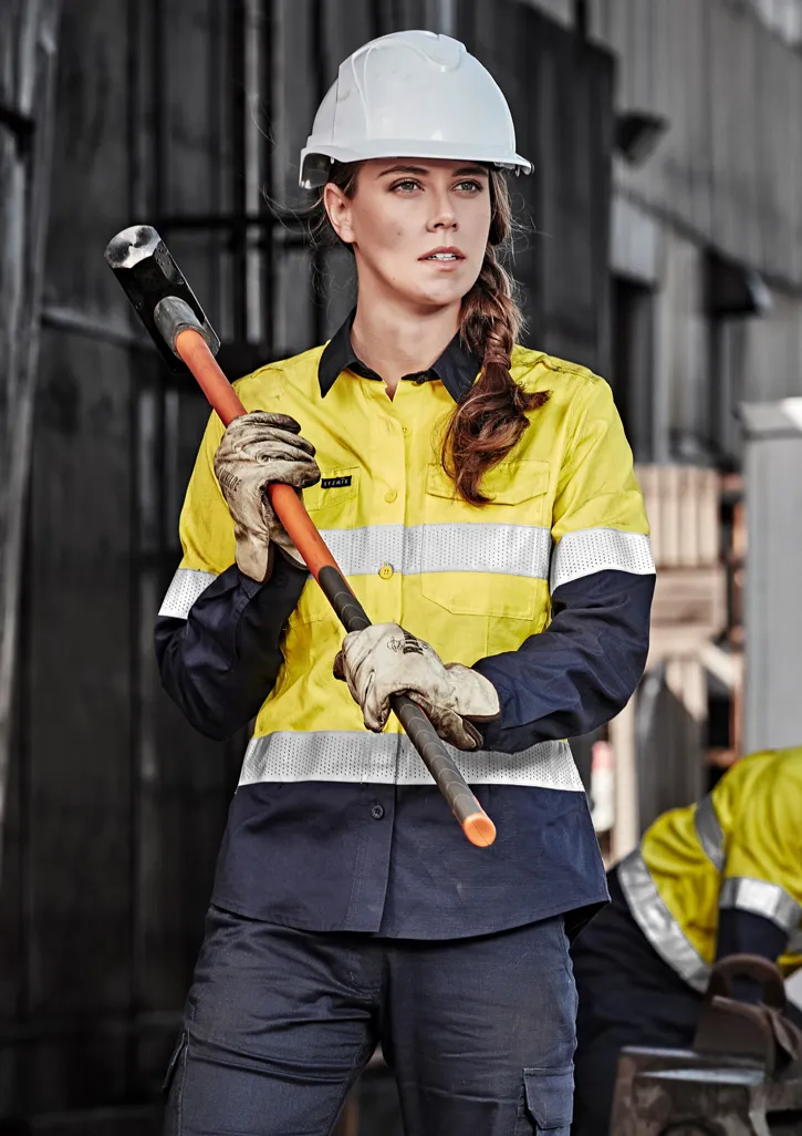 Womens Rugged Cooling Taped Hi Vis Spliced Shirt_1