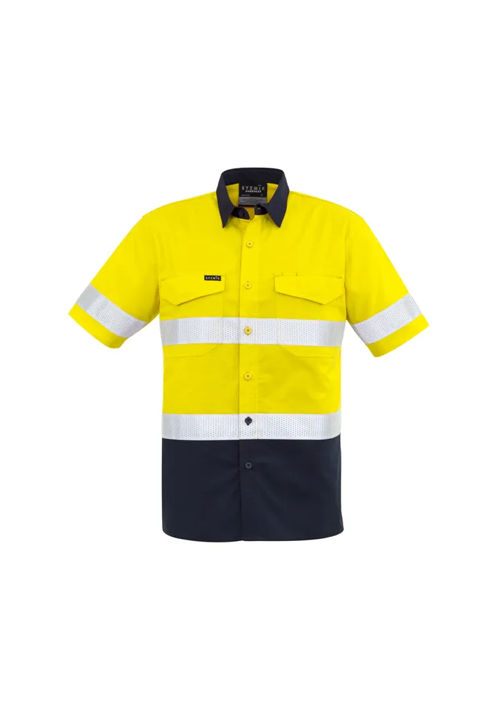 Mens Rugged Cooling Taped Hi Vis Spliced S/S Shirt_2