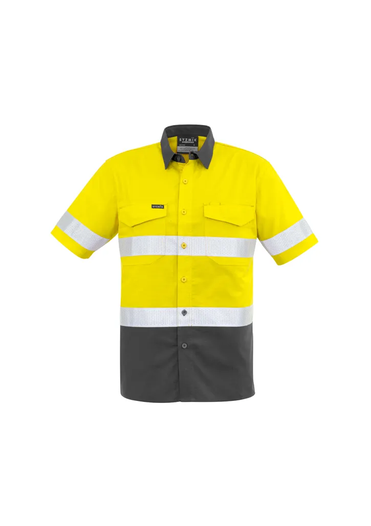Mens Rugged Cooling Taped Hi Vis Spliced S/S Shirt_4