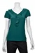 Ladies Cap Slv.ruffle Neck Knit Top_2