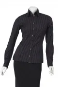 Long Sleeve 2 Button Collar Shirt Contrast Trim_4