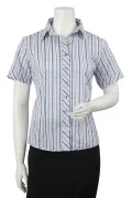 Short Sleeve Two Tone Stripe Shirt Bias Cut Tri_3