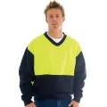 Hi Vis Two Tone Fleecy Sweat Shirt (sloppy Joe) V-neck_1