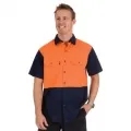 Hivis Two Tone Cotton Drill Shirts Short Sleeve_1