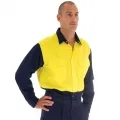 Hivis Two Tone Drill Shirt With Press Studs_1