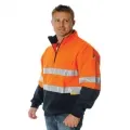 Hi Vis Two Tone 1/2 Zip Cotton Fleecy Windcheater With 3m 8906 R tape_1