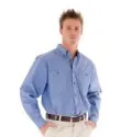 Cotton Chambray Shirt Twin Pocketlong Sleeve_1