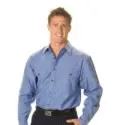 Mens Twin Flap Pocket Cotton Chambray Shirts Full Sleeve_1