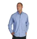 Polyester Cotton Chambray Business Shirt Long Sleeve_1