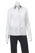Ladies Long Sleeve Check Trim Shirt_1