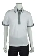 Mens Polo Shirt With Check Trim_2