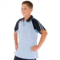 Kids Cool-breathe Twin Stripe Contrast Raglan Polo_1