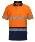HI VIS (D+N) COTTON BACK S/S SEGMENTED TAPE POLO_2