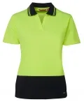 HI VIS LADIES S/S NON BUTTON POLO_1