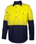 HI VIS CLOSE FRONT L/S 150G WORK SHIRT_6