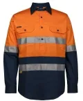 HI VIS (D+N) CLOSE FRONT L/S 150G WORK SHIRT_1