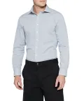 MENS EUROPEAN TAILORED FIT SHIRT COTTON POLYESTER YARN DYED CHECK EASY CARE_9