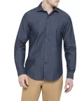 MENS EUROPEAN TAILORED FIT SHIRT 100% PREMIUM DENIM COTTON_3