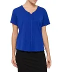 WOMENS RELAXED FIT JERSEY TOP POLYESTER V NECK EASY CARE_7