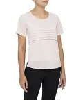 WOMENS RELAXED FIT JERSEY TOP POLYESTER ELASTANE PLEATED SHORT SLEEVE_11