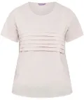 WOMENS RELAXED FIT JERSEY TOP POLYESTER ELASTANE PLEATED SHORT SLEEVE_12