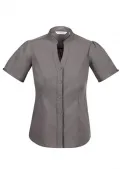 Chevron Ladies Stand Collar Shirt_5