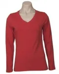 Ladies Long Sleeve V Neck Stretch Tee_3