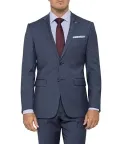 BLUE WOOL BLEND 2 BUTTON SINGLE BREASTED SUIT JACKET_1