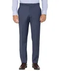 BLUE WOOL BLEND FLAT FRONT SUIT PANTS_1