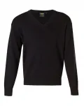 UNISEX WOOL/ACRYLIC V-NECK JUMPER_4