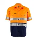 Hi Vis Two Tone Short Sleeve Shirt With 3m Reflective Tape_1