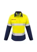 Womens FR Closed Front Hooped Taped Spliced Shirt_2