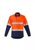 Mens Orange Flame HRC 2 Hoop Taped Closed Front Spliced Shirt_3